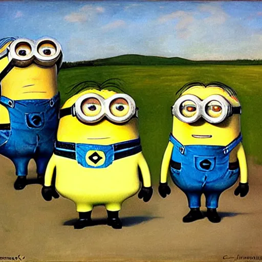 Prompt: the minions by Christian Krohg