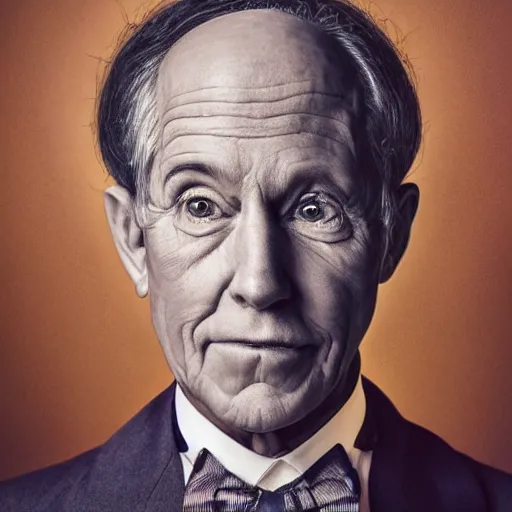 Image similar to if mr mxyzptlk was a real human portrait hyper detailed gorgeous professional photograph