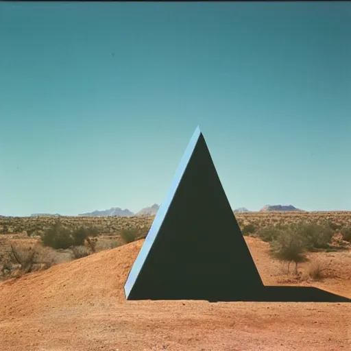 Image similar to lustful woman standing outside a Non-Euclidean orb-like clay house sitting in the desert and looking at her phone, vintage photo, beautiful cinematography, blue sky, film grain, James Turrell