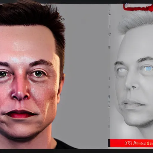 Image similar to 3 d render model of elon musk, blender, featured on artstation, unreal engine, video - game, playstation 4, xbox 3 6 0