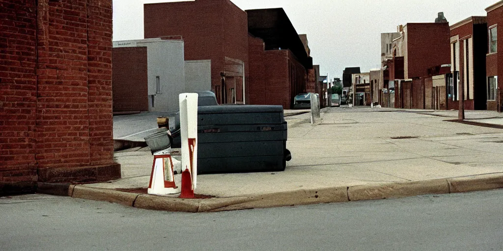 Prompt: empty kansas street photography by william eggleston and stephen shore en 1 9 7 8