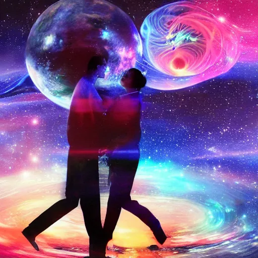 Image similar to the emotion love spreading throughout the universe, futuristic, ecstatic