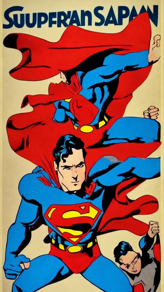 Image similar to superman propaganda poster