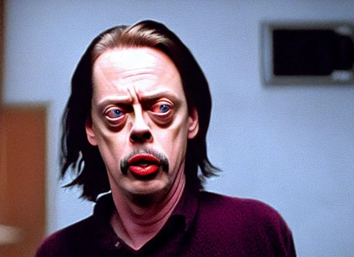 Image similar to steve buscemi in a still from the movie The Room (2003), saying Leave your stupid comments in your pocket!