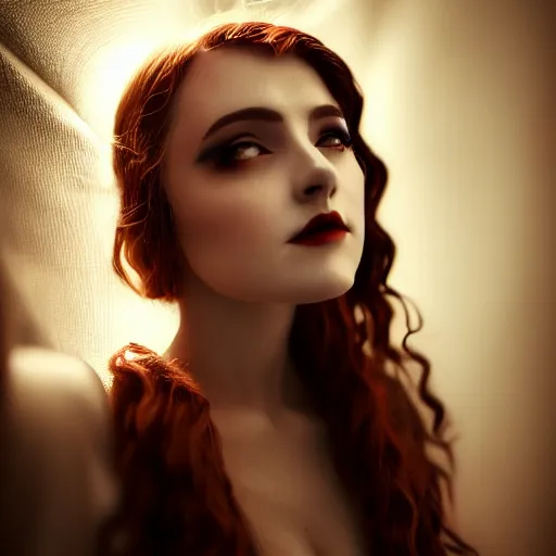 Prompt: photo of a woman, inspired by charlie bowater, self confidence, cinematic, light makeup