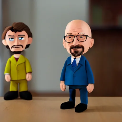 Prompt: a stopmotion animation toy of walter white