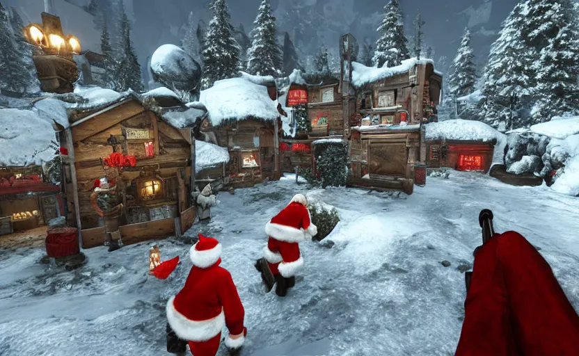 Image similar to Santa's workshop as a Call of Duty map