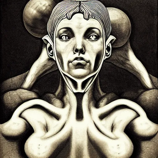 Image similar to samus aran portrait by goya and escher and hogarth, illusion surreal art, highly conceptual figurative art, intricate detailed illustration, controversial poster art, polish poster art, geometrical drawings, no blur