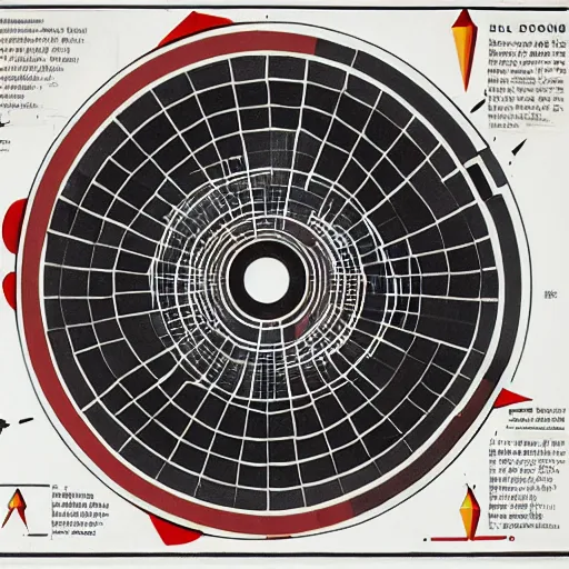 Prompt: exploded technical diagram of the large hadron collider, by el lissitzky