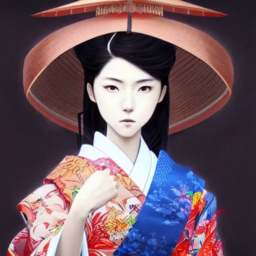 Image similar to A anime portrait of a Japanese geisha by stanley artgerm lau, WLOP, james jean, Andrei Riabovitchev, Marc Simonetti and Sakimichan, digital painting, trending on instagram