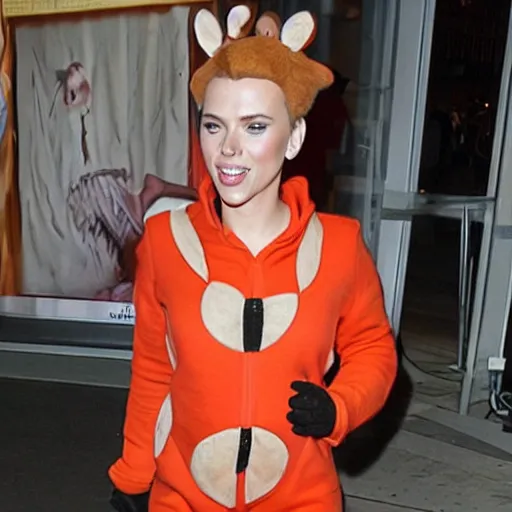 Image similar to scarlett johansson wearing a hamster costume