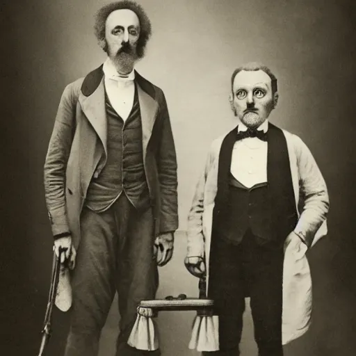 Image similar to photo of rick and morty, 1 8 8 0 s style.