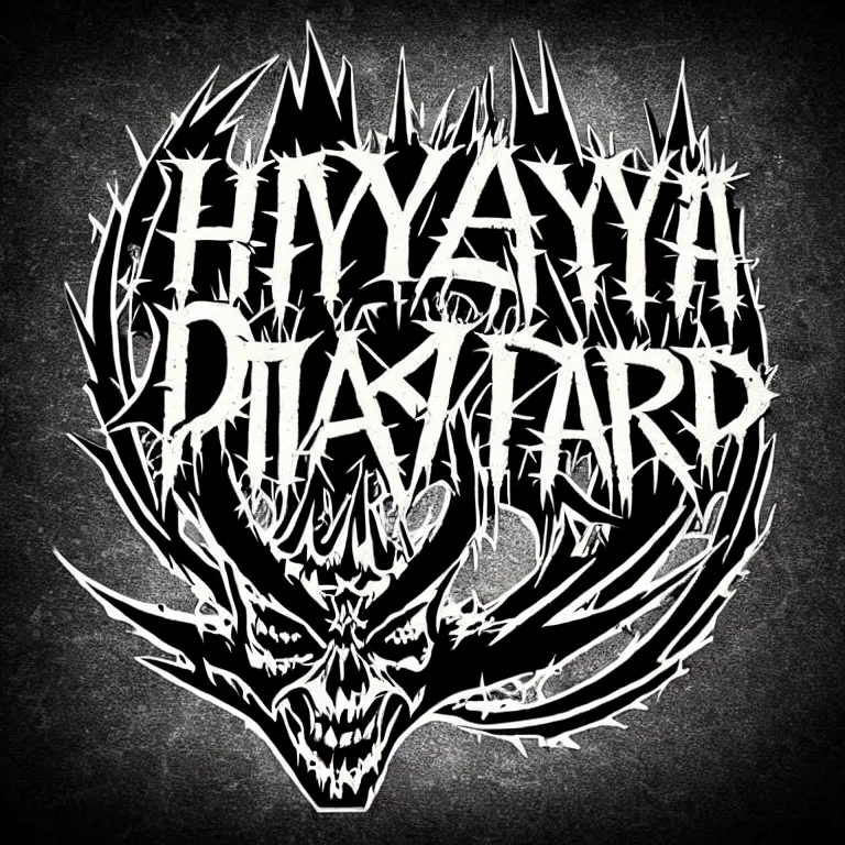 Image similar to heavy trash metal logo spiky dark creepy dark satanic illustration logo