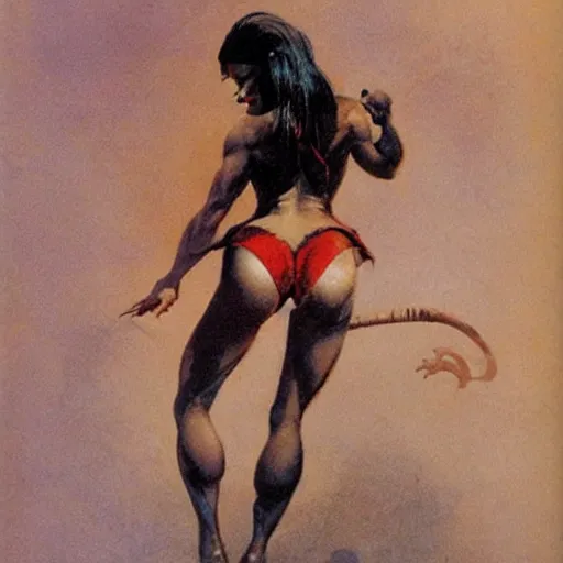 Image similar to bambii by frank frazetta