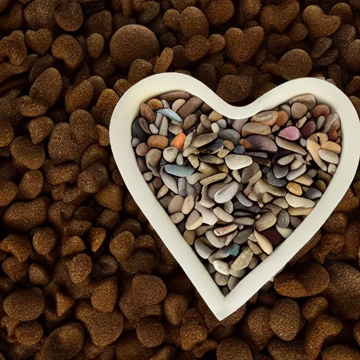 Prompt: A beach of heart shaped pebbles, award winning photography. 4K.