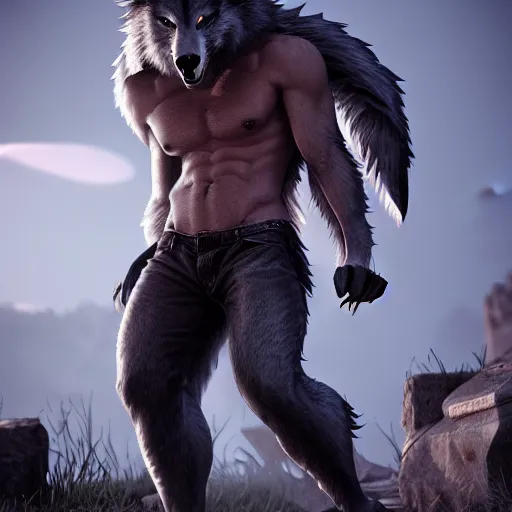 Image similar to cute handsome werewolf from van helsing unreal engine hyperreallistic render 8k character concept art masterpiece
