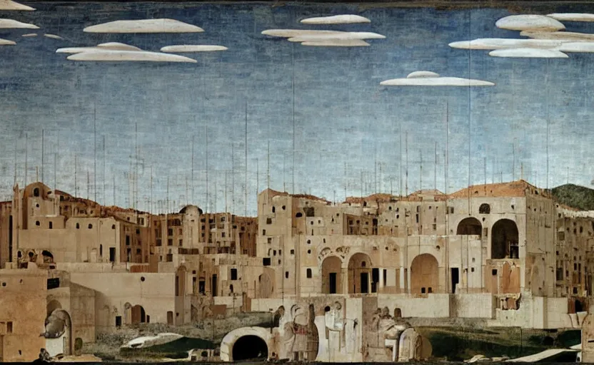 Image similar to a building in the ideal city by piero della francesca