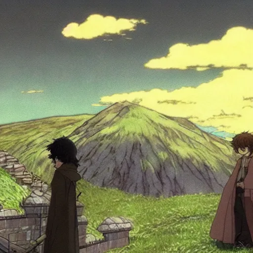 Prompt: peregrin took from the anime lord of the rings (1986), studio ghibli, very detailed, realistic