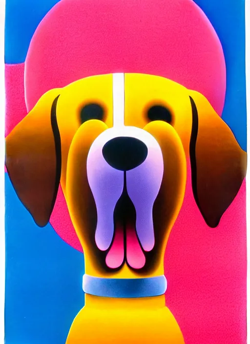 Image similar to dog by shusei nagaoka, kaws, david rudnick, airbrush on canvas, pastell colours, cell shaded!!!, 8 k