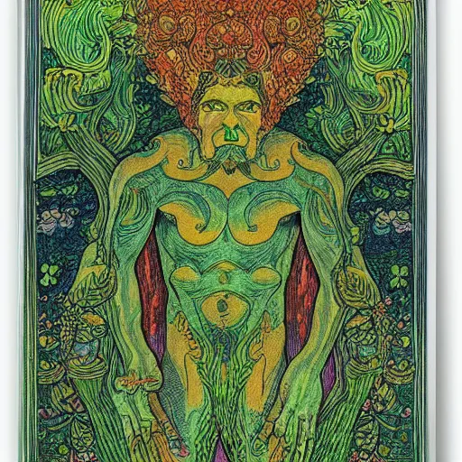 Prompt: green man by ivan bilibin