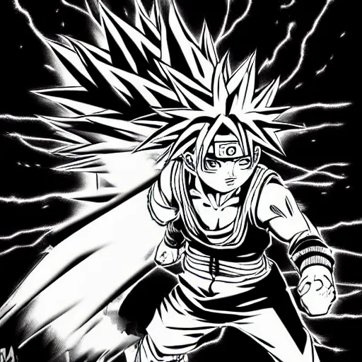 Ultra Instinct Frank Zappa Dragon Ball Super manga, Stable Diffusion