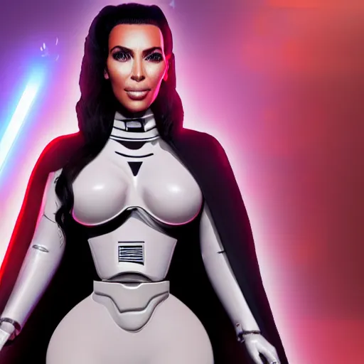 Image similar to kim kardashian in star wars as an evil sith, 8k resolution, full HD, cinematic lighting, award winning, anatomically correct