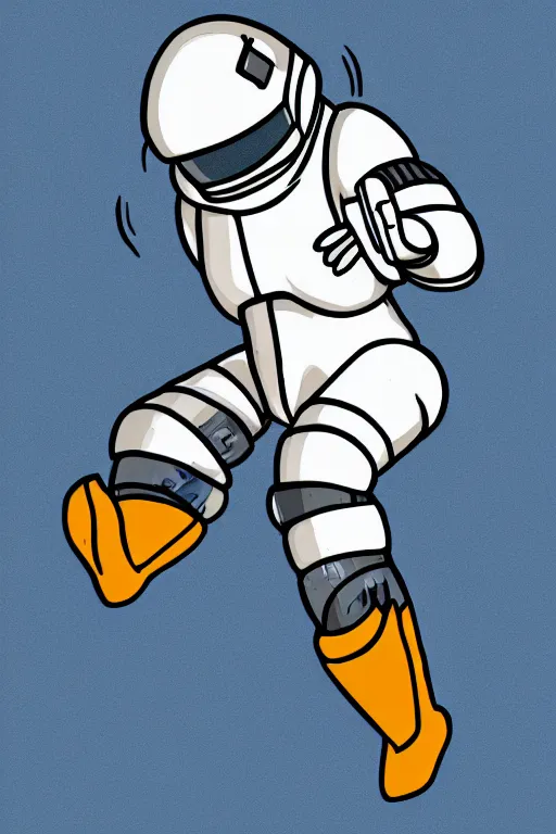 Prompt: simplistic, basic digital drawing in photoshop of a retro astronaut fighting a vintage cyber man