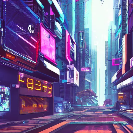 Image similar to cyberpunk city street