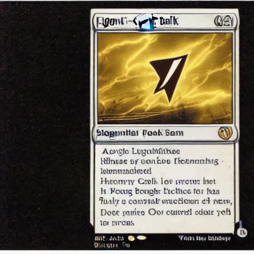 Prompt: Original MTG Lightning Bolt 1960