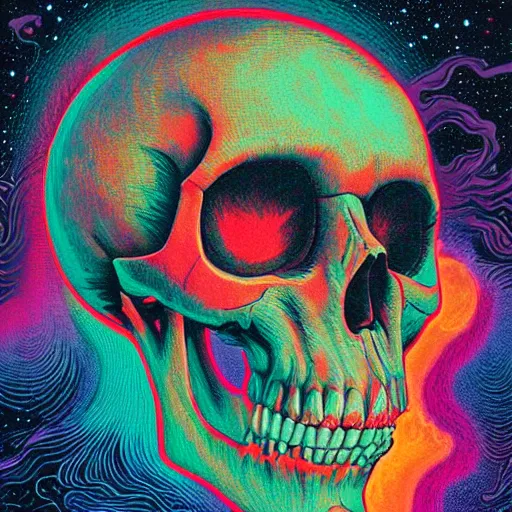 Prompt: ngc 3132 melting mysterious skull landscape by Casey Weldon, dan mumford 8k ultra high definition, upscaled, edge of the world, image credit nasa nat geo