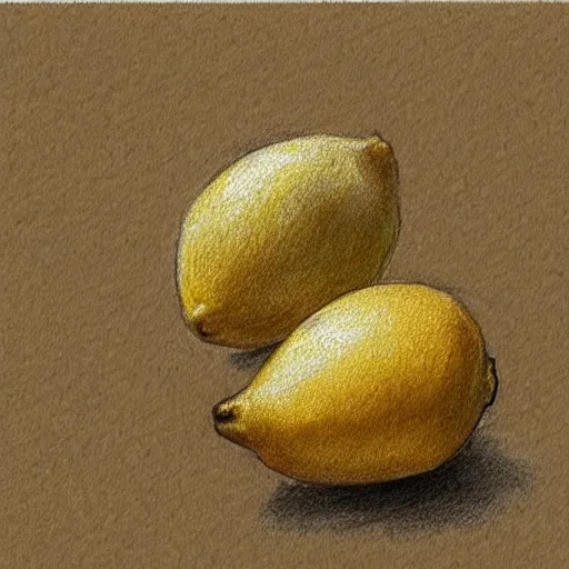 Prompt: professional pencil sketch of a lemon