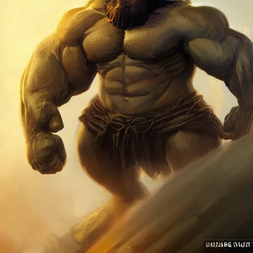 Image similar to clear portrait hulking herculean ogre jesus christ, background hyper detailed, character concept, full body, dynamic pose, glowing lights intricate, elegant, highly detailed, digital painting, artstation, concept art, sharp focus, illustration, van baarle lois and sanderson ruth