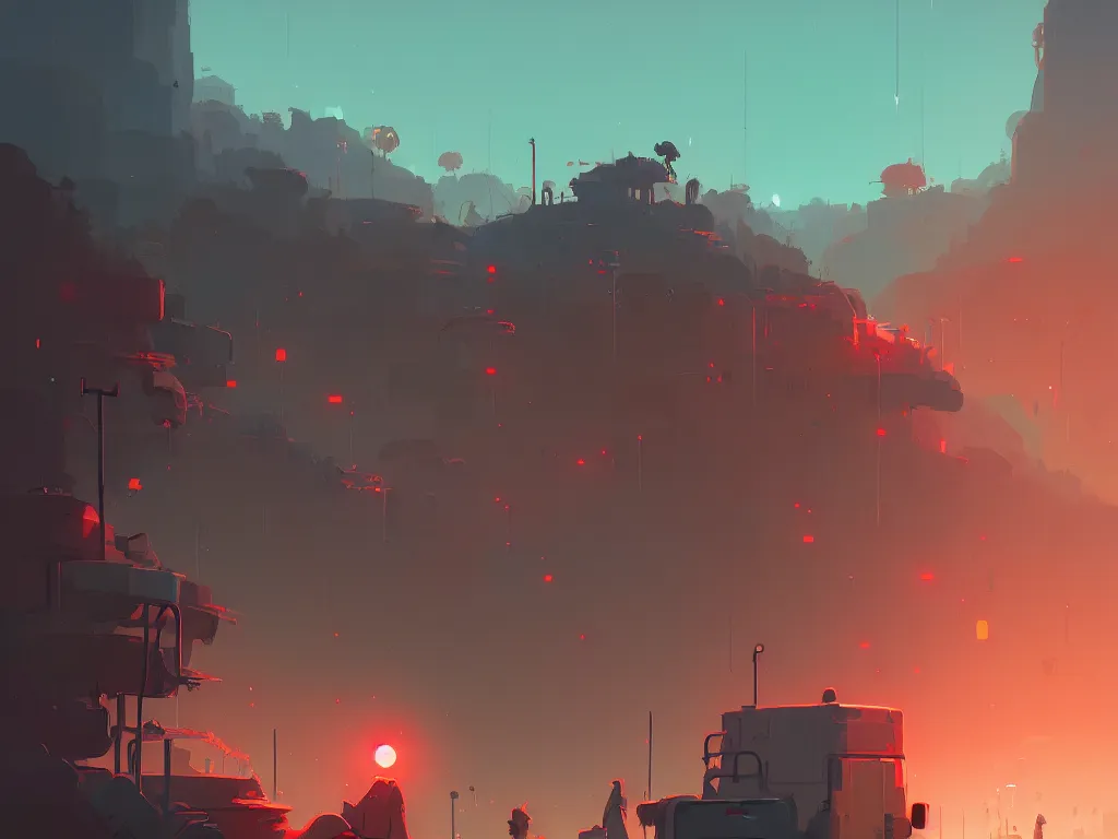 Prompt: trash planet by atey ghailan, ismail inceoglu, michal lisowski, artstation, volumetric light, high detail, perfect