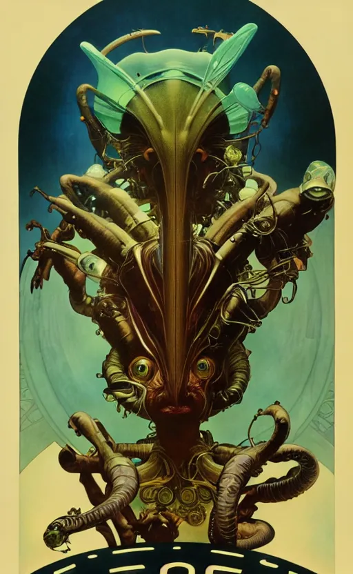 Image similar to exquisite imaginative alien creature poster art, movie art, by lucusfilm, weta studio, alphonso mucha, james jean, frank frazetta, 8 k, denoised, sharp, crisp, high quality