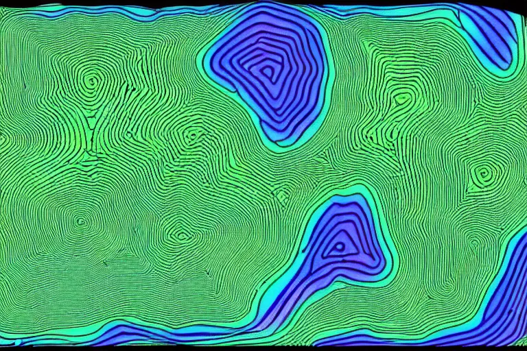 Image similar to topographical map of a complex cave system made out of multiple overlays of complex scientific data visualized on top of each other, bar charts, plexus, thick and thin lines, waveforms on top of square charts, gaps and pauses, space molecules, radio signals, negative space