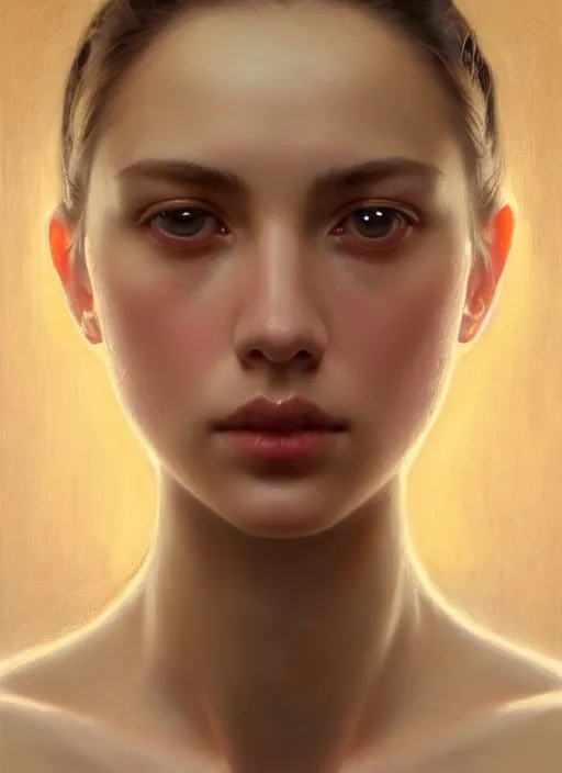 Prompt: symmetry!! portrait of young woman cursed with ever - increasing intelligence beauty and virtue, slice - of - life, realism, golden ratio facial proportions!! intricate, elegant, highly detailed, digital painting, artstation, concept art, smooth, sharp focus, illustration, art by artgerm and greg rutkowski and alphonse mucha