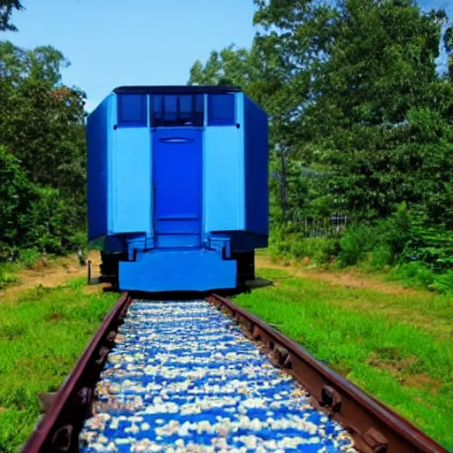 Image similar to a blue hexagonal train