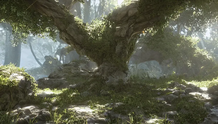 Image similar to Fantastic Environment in Unreal Engine 5, Octane, Redshift, 4k High Detail