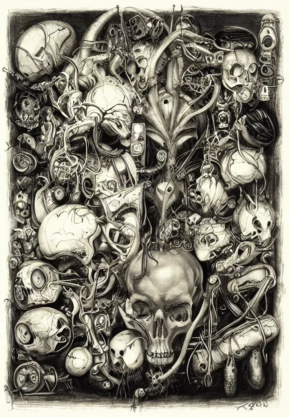 Image similar to simplicity, elegance, medical machinery, cameras lenses, animal skulls, radiating, minimalist environment, by ryan stegman and hr giger and esao andrews and maria sibylla merian eugene delacroix, gustave dore, thomas moran, the movie the thing, pop art, street art, graffiti, saturated, in the style of dc comics