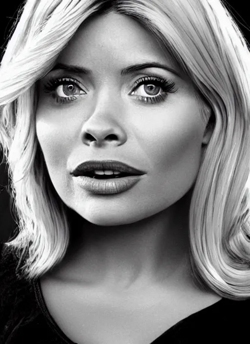 Image similar to holly Willoughby with the physique of a body builder, symmetrical facial features, hyper realistic, ultra detailed, cinematic, dynamic lighting, photorealistic, refined, intricate, digital art, digital painting, masterpiece, 8k