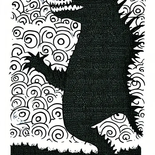 Image similar to godzilla with googly eyes by tim burton