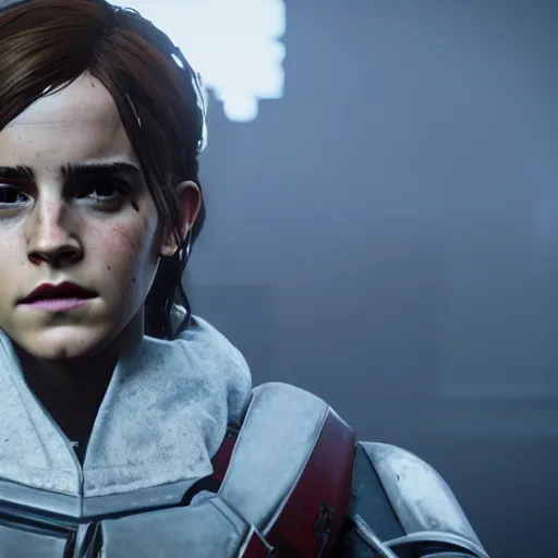 Image similar to emma watson in destiny 2, highly detailed, extremely high quality, hd, 4 k, 8 k, professional photographer, 4 0 mp, lifelike, top - rated, award winning, realistic, detailed lighting, detailed shadows, sharp, no blur, edited, corrected, trending