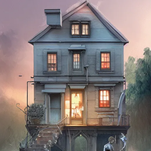 Prompt: house in the style of anonymous, award winning creature photography, extremely detailed, artstation, 8 k, sensual lighting, incredible art, wlop, artgerm