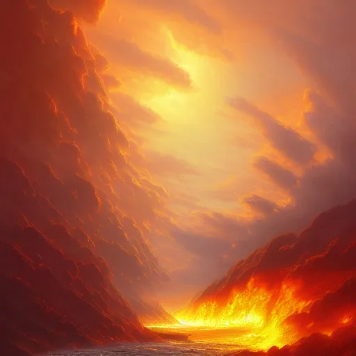 Prompt: A beautiful hyper realistic detailled matte painting of a fiery torrent of wind overflowing with Yellow energy, nightfall, barometric projection, by andreas rocha john howe, and Martin Johnson Heade, featured on artstation, featured on behance, ultrawide angle,f16