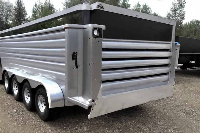 Prompt: diesel truck cattle trailer