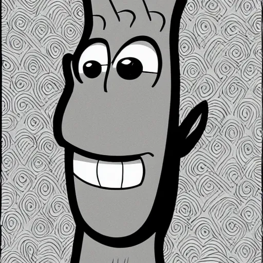 Image similar to giga chad, handsome, handsome squidward, cartoon network style, strong chin, detailed lines, vivid colors