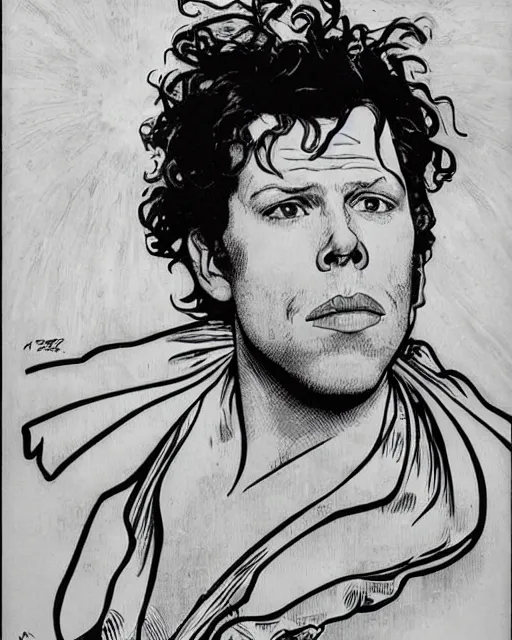 Prompt: Tom Waits by Rick Griffin Roland Topor Alphonse Mucha Will Eisner