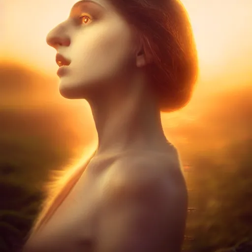 Image similar to photographic portrait of a stunningly beautiful emotional gothic female in soft dreamy light at sunset, contemporary fashion shoot, by edward robert hughes, annie leibovitz and steve mccurry, david lazar, jimmy nelsson, breathtaking, 8 k resolution, extremely detailed, beautiful, establishing shot, artistic, hyperrealistic, beautiful face, octane render