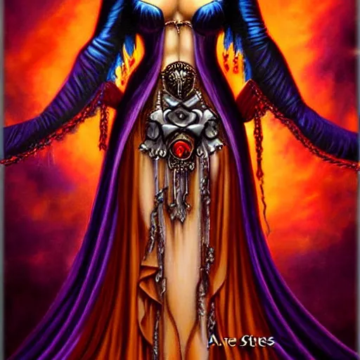 Image similar to evil godess, by anne stokes