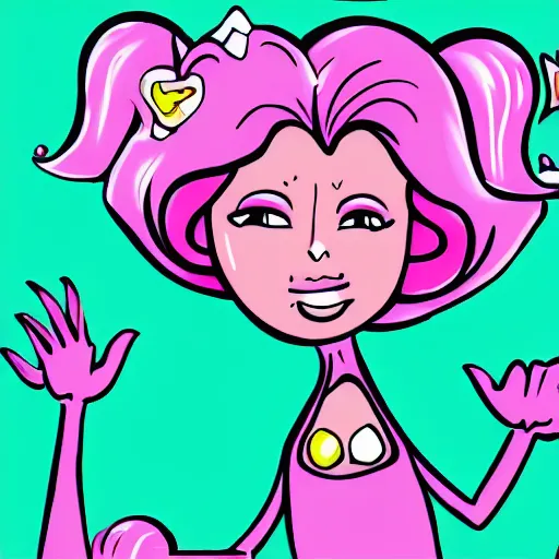 Prompt: pinkalicious, illustration, 2 d, cartoon, animated